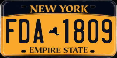 NY license plate FDA1809