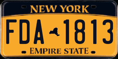 NY license plate FDA1813