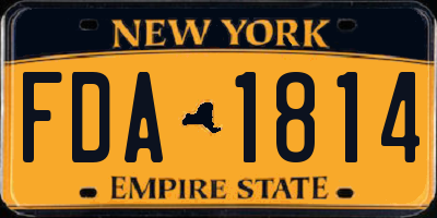 NY license plate FDA1814