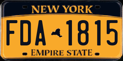 NY license plate FDA1815