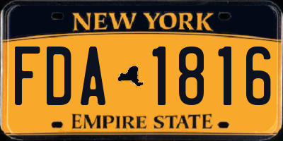 NY license plate FDA1816