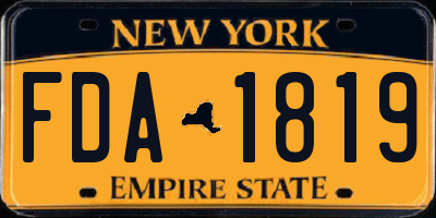 NY license plate FDA1819
