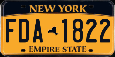 NY license plate FDA1822