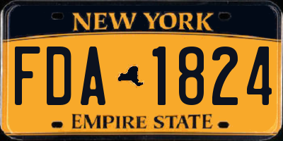 NY license plate FDA1824