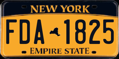 NY license plate FDA1825