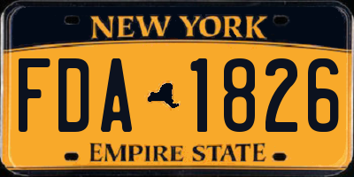 NY license plate FDA1826
