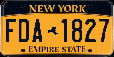 NY license plate FDA1827
