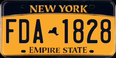 NY license plate FDA1828