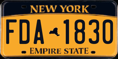 NY license plate FDA1830