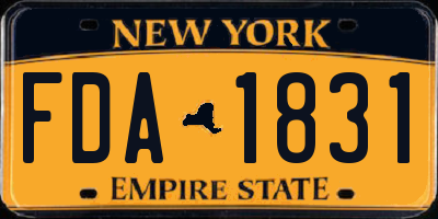 NY license plate FDA1831