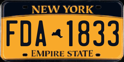NY license plate FDA1833