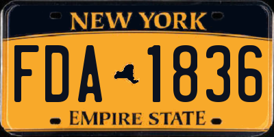 NY license plate FDA1836