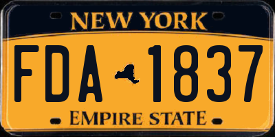 NY license plate FDA1837