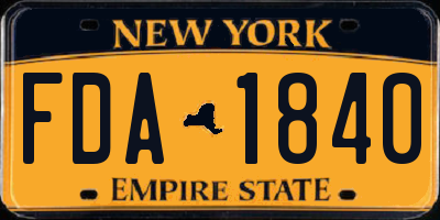 NY license plate FDA1840