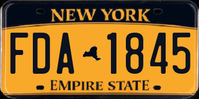 NY license plate FDA1845