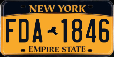 NY license plate FDA1846