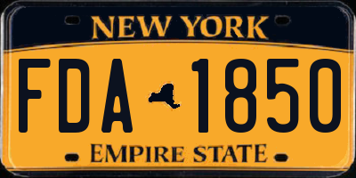 NY license plate FDA1850