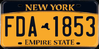 NY license plate FDA1853