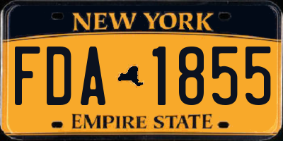 NY license plate FDA1855