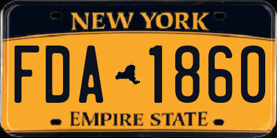 NY license plate FDA1860