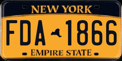 NY license plate FDA1866