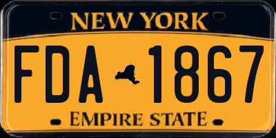 NY license plate FDA1867