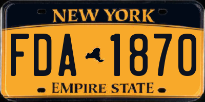 NY license plate FDA1870