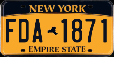 NY license plate FDA1871