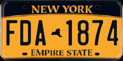 NY license plate FDA1874