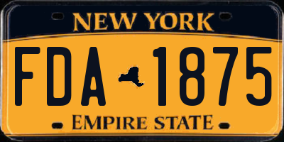 NY license plate FDA1875
