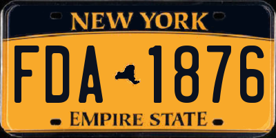 NY license plate FDA1876
