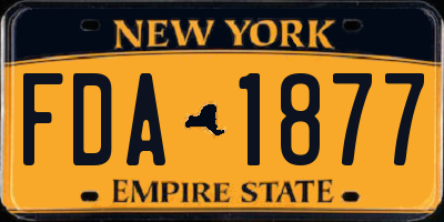 NY license plate FDA1877