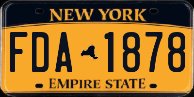 NY license plate FDA1878