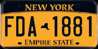 NY license plate FDA1881