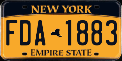 NY license plate FDA1883