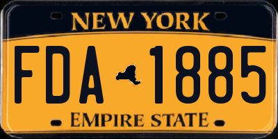 NY license plate FDA1885