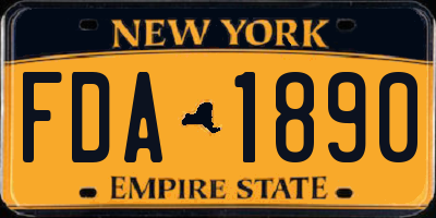 NY license plate FDA1890