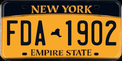 NY license plate FDA1902