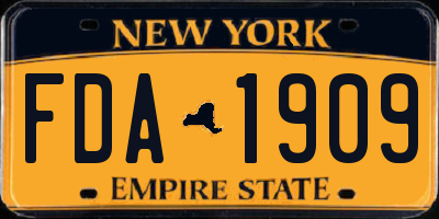 NY license plate FDA1909