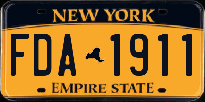 NY license plate FDA1911