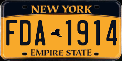 NY license plate FDA1914