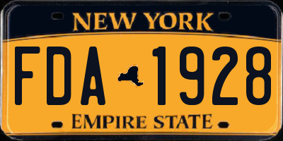 NY license plate FDA1928