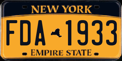 NY license plate FDA1933