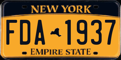 NY license plate FDA1937