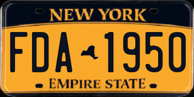NY license plate FDA1950