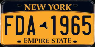 NY license plate FDA1965