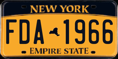 NY license plate FDA1966