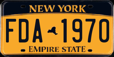 NY license plate FDA1970