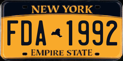 NY license plate FDA1992