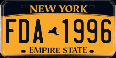 NY license plate FDA1996